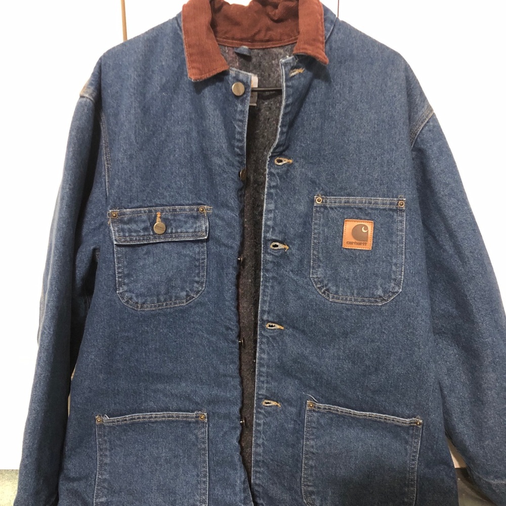 Men’s Denim Carhartt Jacket with Fleece Lining
